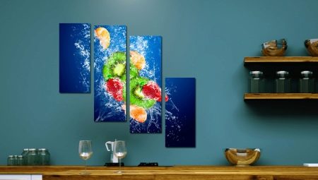 We choose modular paintings for the interior of the kitchen