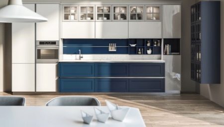 White and blue kitchen