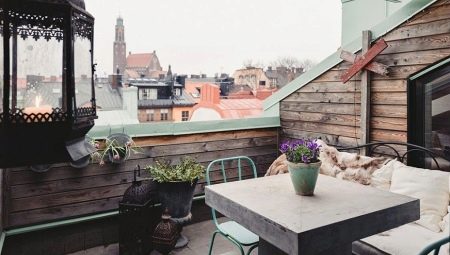 Design of balconies and loggias in loft style