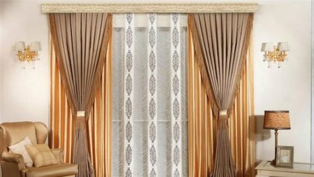 Double curtains in the living room: modern design and rules of choice