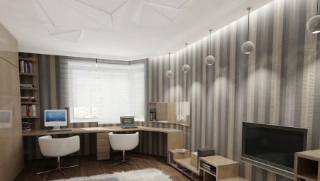 Living room with a workplace: stylish ideas, pros and cons