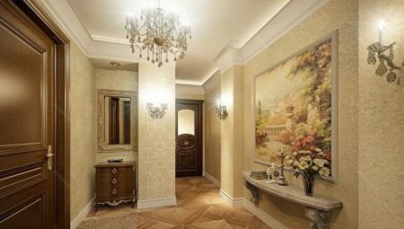 Wallpaper in the corridor: views, colors, design