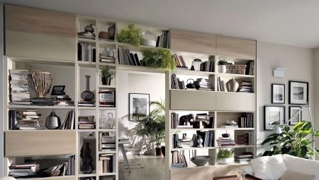 Shelving in the living room: varieties and design options