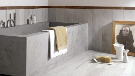 Concrete bathtubs: pros and cons, examples in the interior