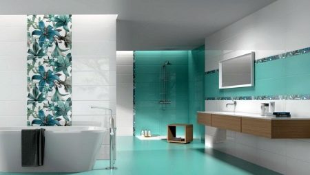 Turquoise bathroom: shades, color combination, design