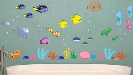 Stickers in the bathroom: varieties, tips for choosing and sticking