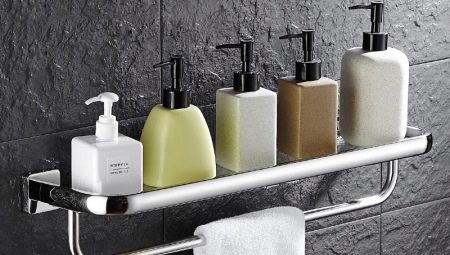 Hinged shelves in the bathroom: an overview of types and interesting models