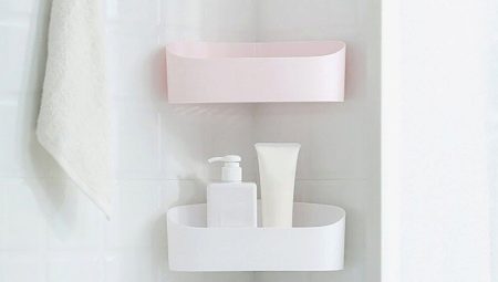 Plastic bathroom shelves: varieties, selection recommendations