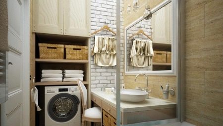 Shelf in the bathroom above the washing machine