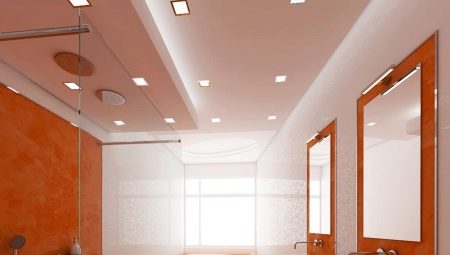 Drywall ceiling in the bathroom: pros and cons, design examples
