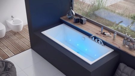 Rectangular acrylic bathtubs: types, sizes and features of choice