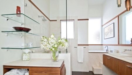 Glass shelves in the bathroom: varieties, tips for choosing