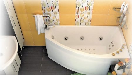 Corner baths in a small bathtub