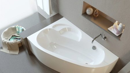 Asymmetric acrylic bathtubs: varieties, selection tips