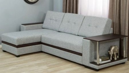 Sofa with a table in the armrest: features and choice