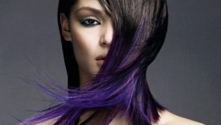 Purple hair tips: fashion trends and dyeing technique