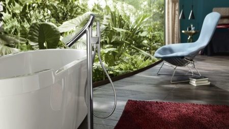 Floor-mounted bath mixers: features, types and selection