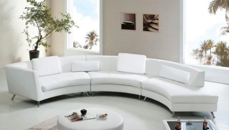 Semicircular sofas: types, sizes and examples in the interior