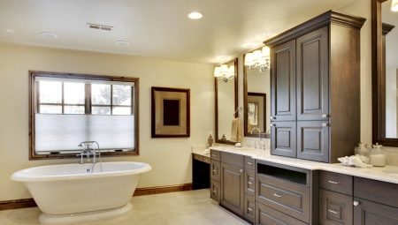 Cabinets in the bathroom: types and choices