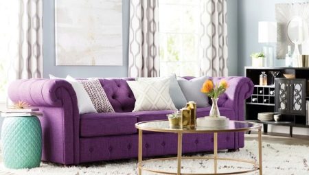 Lilac sofas in the interior