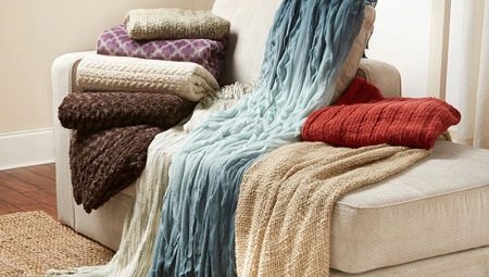 Choose a blanket on the sofa