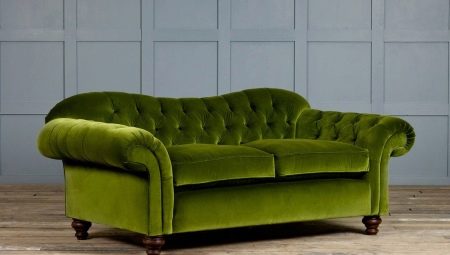 Green sofas in the interior
