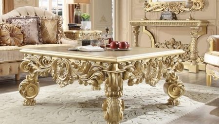 Beautiful carved tables in the interior
