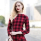 Red check dress - catchy contrasting look
