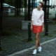 Skirt with sneakers