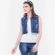Denim vests and sleeveless jackets
