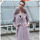 Fur collar cashmere coat