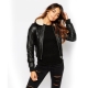 Leather bomber jacket