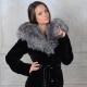 Muton fur coat with a hood