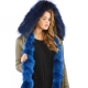 Parka with blue fur