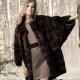 Fur coat with bat sleeve