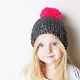 Children's hats with pompons