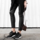 Black leather sneakers