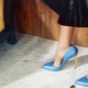 Blue high heel shoes
