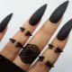 Black manicure on long nails: interesting and fashionable design ideas