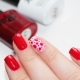 Interesting and unusual design options of scarlet manicure