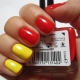 Red-yellow manicure: bright ideas and fashion trends