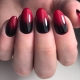 Red gradient on the nails - unusual and bright solutions