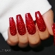Red sequin manicure: design options and fashion trends