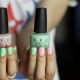 Fashion trends for creating pink-green manicure