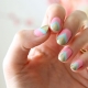 Mint pink manicure - delicate and unusual nail design