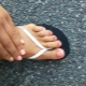 Original pedicure design in peach color