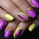 Features of yellow-violet manicure