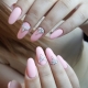 Pink manicure with rhinestones: shine and femininity