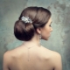 Collected hairstyles for the wedding: beautiful high styling with a veil, diadem and crown