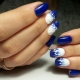 Stylish blue and white manicure